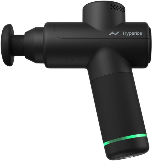 Hyperice Hypervolt Go 2 - Black - Featuring Quiet Glide Technology - Handheld Percussion Massage Gun - 3 Speeds, 2 Interchangeable Heads - Helps Relieve Sore Muscles and Stiffness - FSA-HSA Eligible